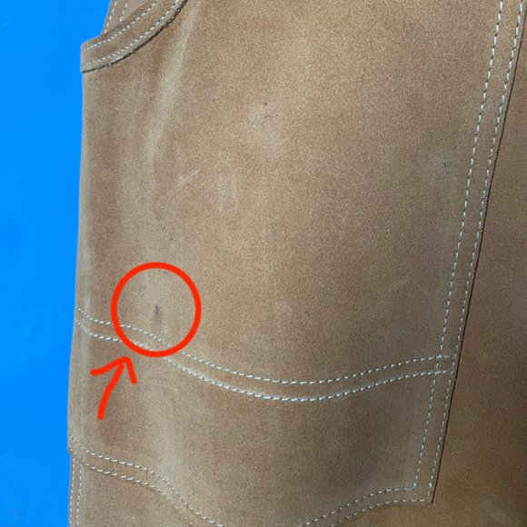 Genuine COACH butterscotch suede mini skirt w/ pockets SIZE 6 - Picture 4 of 8